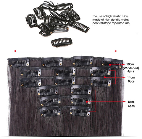 New Clip On Hair Extension Straight Hairpiece CODE: KAR1936