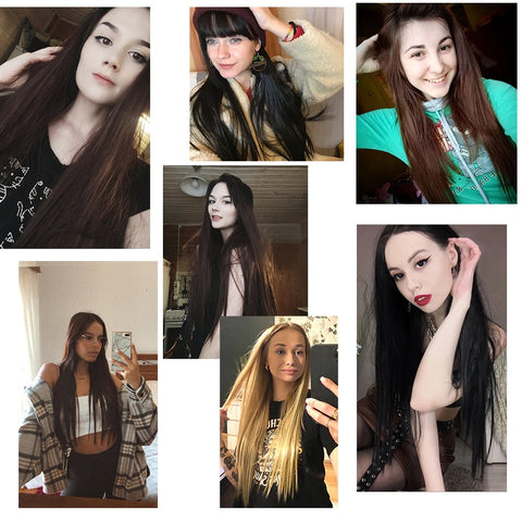 New Clip On Hair Extension Straight Hairpiece CODE: KAR1936