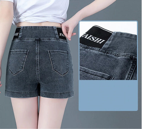 Fashion Letter Splice Elastic Waist Sim Denim Plus Size Mini Skirt CODE: KAR979