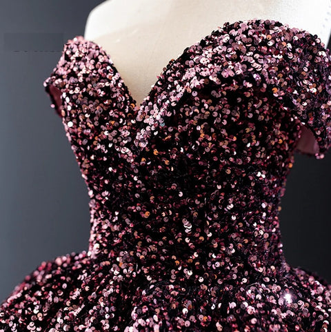 Long Off Shoulder Fluffy Luxury Princess Formal Party Prom Dress CODE: KAR998