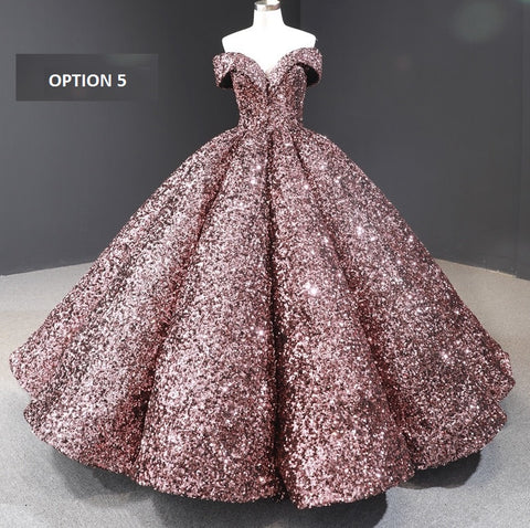 Long Off Shoulder Fluffy Luxury Princess Formal Party Prom Dress CODE: KAR998