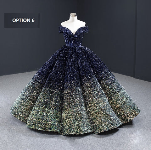 Long Off Shoulder Fluffy Luxury Princess Formal Party Prom Dress CODE: KAR998