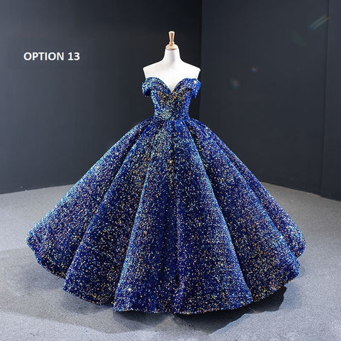 Long Off Shoulder Fluffy Luxury Princess Formal Party Prom Dress CODE: KAR998