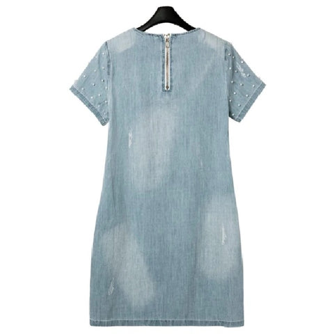 Embroidery Beaded Denim Dresses CODE: KAR103