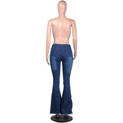 Summer sexy high waist women pants denim pearl flares CODE: KAR132