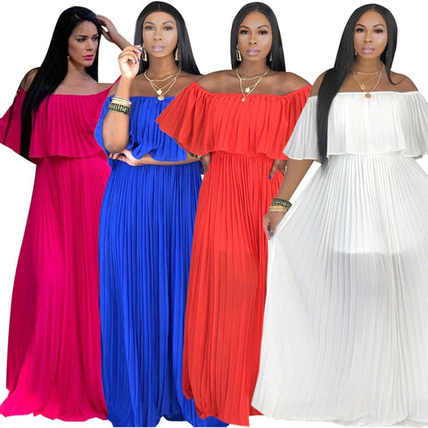 Chiffon dress women summer slash neck loose sexy beach bohemian CODE: KAR303