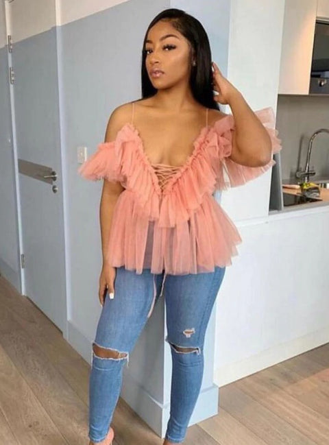 Lady short sleeve sexy lace tee shirt summer spaghetti strap women tops CODE: KAR323