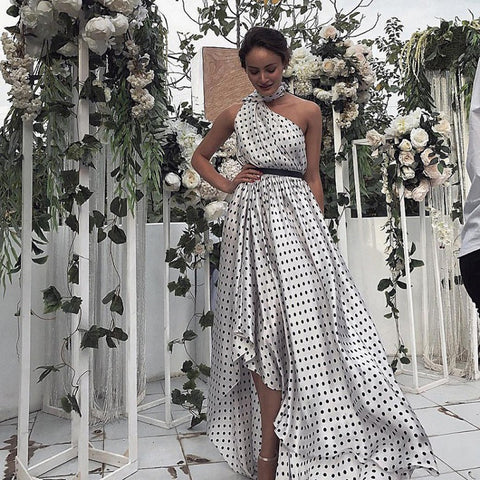 Halter Waistband Bridesmaid Formal Maxi Gown Big Wave Formal Dress CODE: KAR341