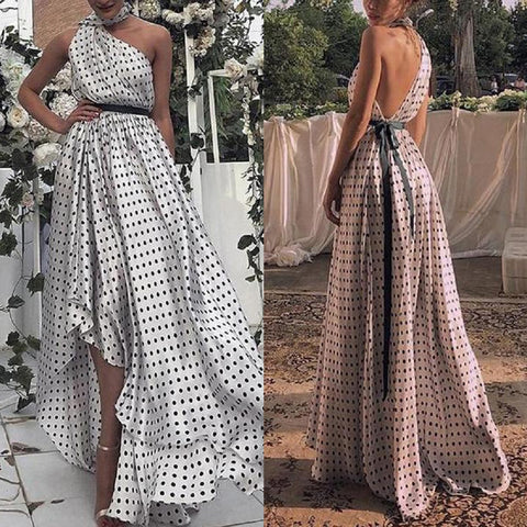 Halter Waistband Bridesmaid Formal Maxi Gown Big Wave Formal Dress CODE: KAR341