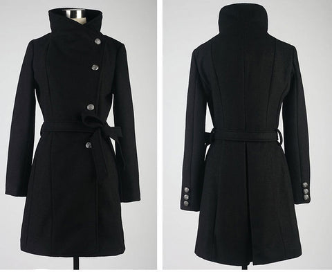 New Medium-length Woolen Overcoat Self-improvemnt and Collar-erecting CODE: KAR371