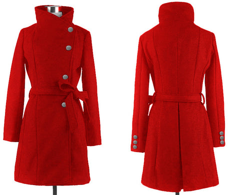 New Medium-length Woolen Overcoat Self-improvemnt and Collar-erecting CODE: KAR371