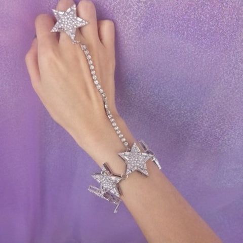 Rhinestone Star Charms Sexy Hand Chain For Women Fashion Jewelry CODE: KAR409