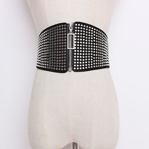 Girl Wide Elastic Waist Belt Stretch Waistband Corset Cinch Belts Female Black CODE: KAR427