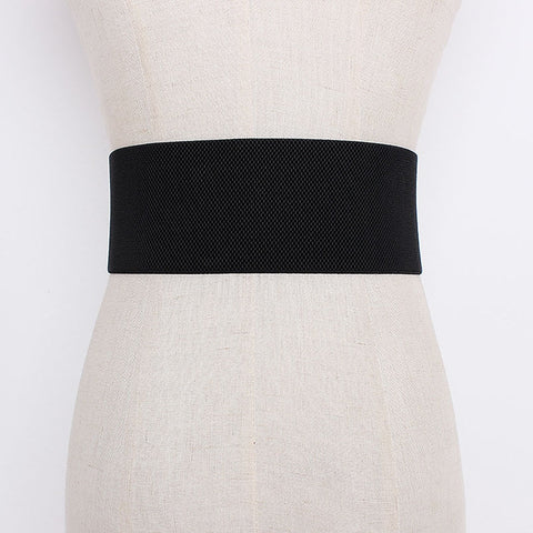 Girl Wide Elastic Waist Belt Stretch Waistband Corset Cinch Belts Female Black CODE: KAR427