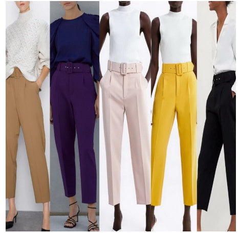 Belts Trousers Modern Lady Casual Pant Bottom CODE: KAR464
