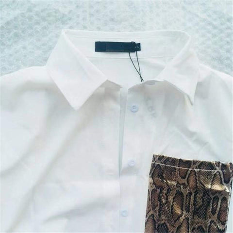 Snake Contrast Pocket Top & Pants Design Pant 2 Piece Set Women In stock CODE: KAR510