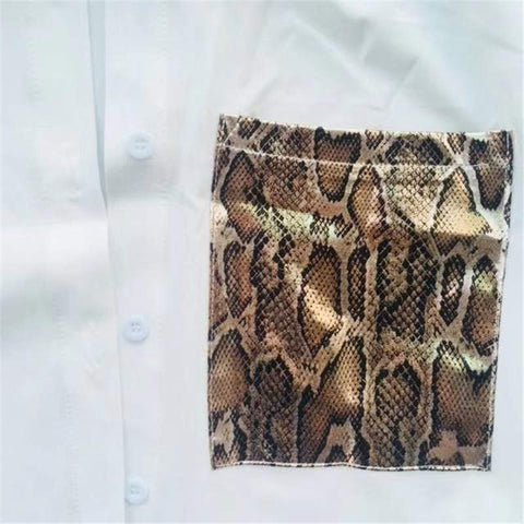 Snake Contrast Pocket Top & Pants Design Pant 2 Piece Set Women In stock CODE: KAR510