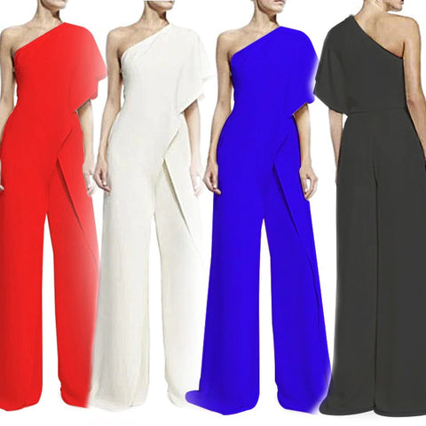 Hot Ruffles irregular Female Overalls Sexy Wide leg Jumpsuits CODE: KAR527