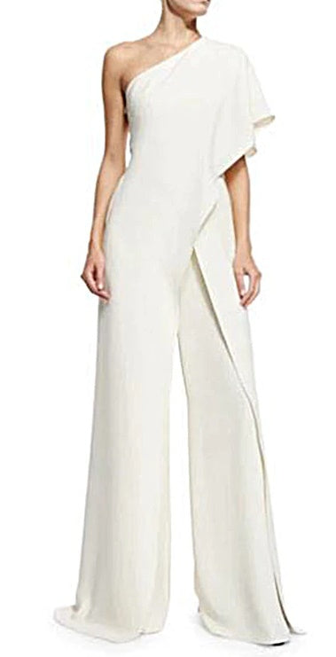 Hot Ruffles irregular Female Overalls Sexy Wide leg Jumpsuits CODE: KAR527