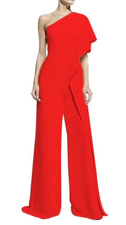 Hot Ruffles irregular Female Overalls Sexy Wide leg Jumpsuits CODE: KAR527