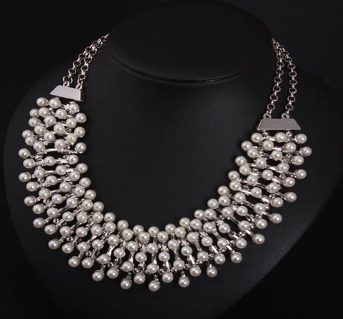 New Style Graceful White Pearls Chokers Necklace CODE: KAR536