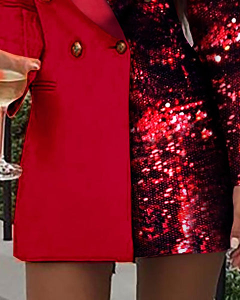 Long Sleeve Blazer Dress Women Sexy Deep V Neck Mini Party CODE: KAR589