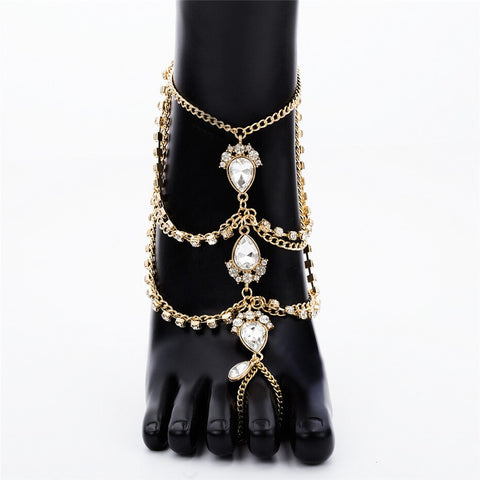 Rhinestone Anklets for Foot Barefoot Sandals Ankle Jewelry CODE: KAR590