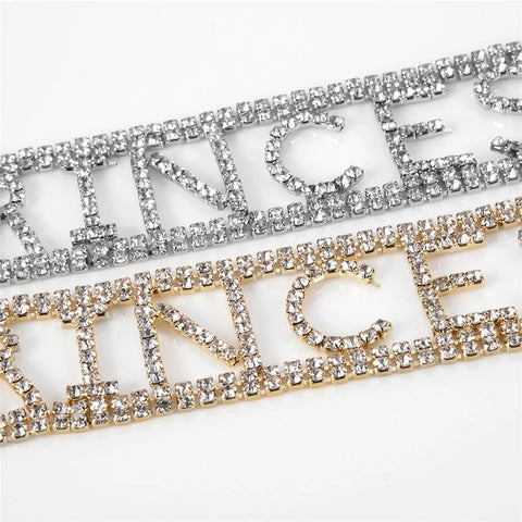 Rhinestone Bling Choker Necklace Letter PRINCESS Wedding Accessories CODE: KAR591