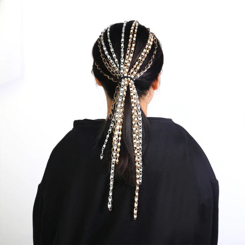 Hair Jewelry Long Alloy Chainsfor Women Exaggerated Headwear  CODE: KAR617