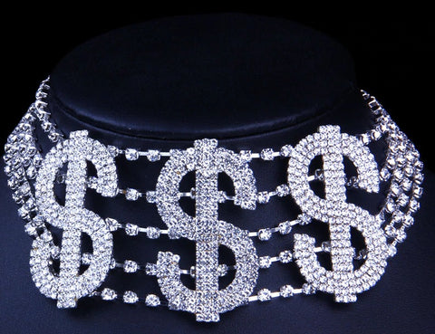 Choker Necklace For Women Rhinestone Choker Letter Necklace Statement Collar CODE: KAR646