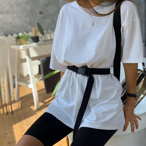 Sleeve Top And Biker Shorts Casual Two Piece Sets CODE: KAR659