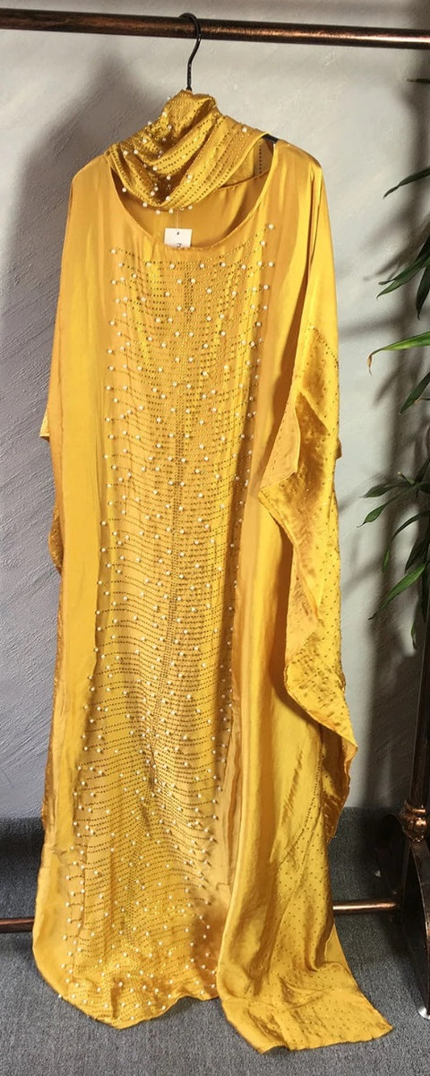 Plus Size Dashiki Diamond Beads African Clothes Abaya Dubai Muslim Dress CODE: KAR669