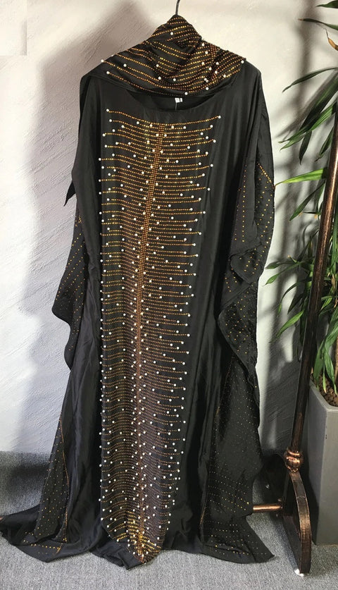 Plus Size Dashiki Diamond Beads African Clothes Abaya Dubai Muslim Dress CODE: KAR669