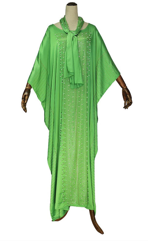 Plus Size Dashiki Diamond Beads African Clothes Abaya Dubai Muslim Dress CODE: KAR669