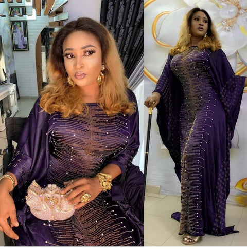 Plus Size Dashiki Diamond Beads African Clothes Abaya Dubai Muslim Dress CODE: KAR669
