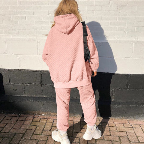 Solid Color Sweatshirt Sweatpants 2-piece Set  CODE: KAR714