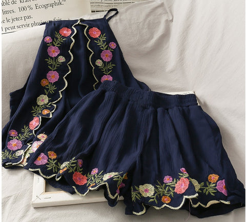 Short Camisole + High Waist Shorts Two-Piece Set CODE: KAR724