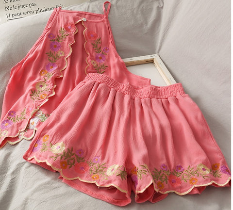 Short Camisole + High Waist Shorts Two-Piece Set CODE: KAR724
