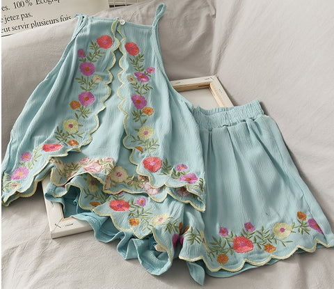 Short Camisole + High Waist Shorts Two-Piece Set CODE: KAR724
