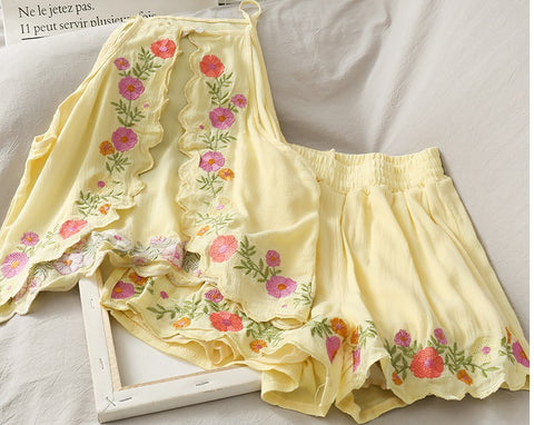 Short Camisole + High Waist Shorts Two-Piece Set CODE: KAR724