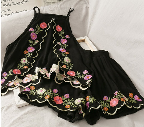 Short Camisole + High Waist Shorts Two-Piece Set CODE: KAR724