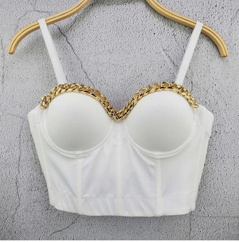 Chain Thin Retro Sleeveless Outer Wear Tops Lady Sexy Chain CODE: KAR744
