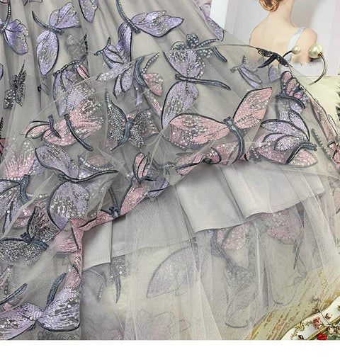 Floral Embroidery Pleated Skirts Female CODE: KAR745