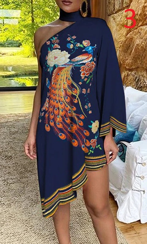 One-shoulder Long Sleeve Party Dress CODE: KAR746