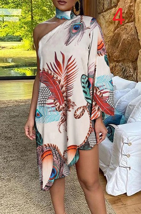 One-shoulder Long Sleeve Party Dress CODE: KAR746