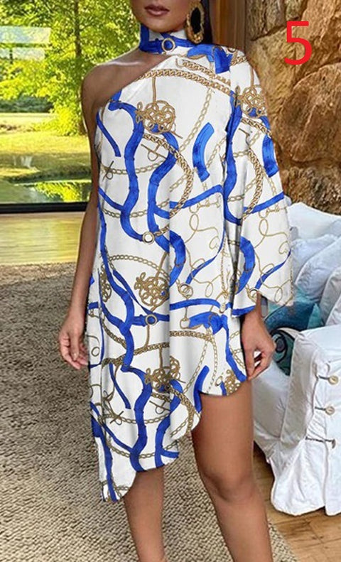 One-shoulder Long Sleeve Party Dress CODE: KAR746