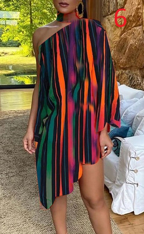 One-shoulder Long Sleeve Party Dress CODE: KAR746