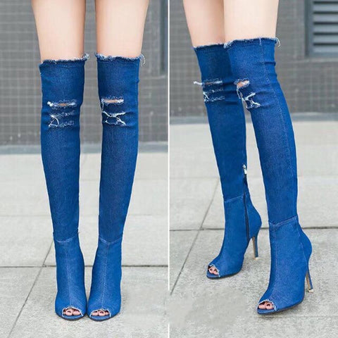 Sexy open sock high heel boots zipper side heel winter CODE: KAR755