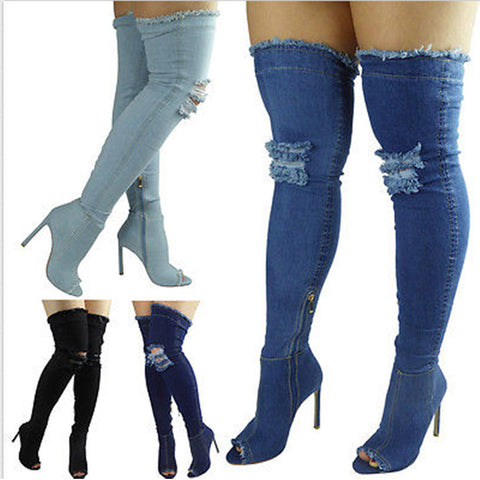 Sexy open sock high heel boots zipper side heel winter CODE: KAR755