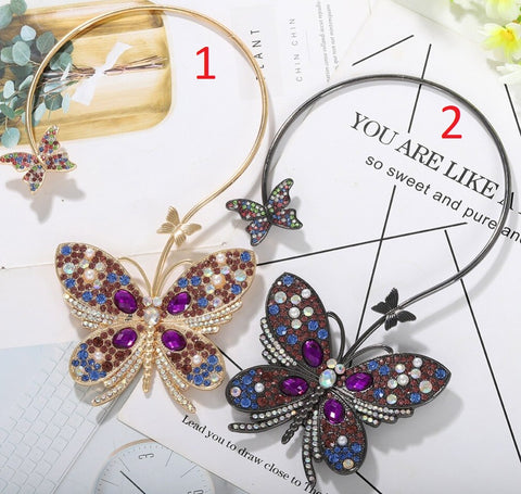 Colorful Crystal Butterfly Pendant Necklace CODE: KAR797